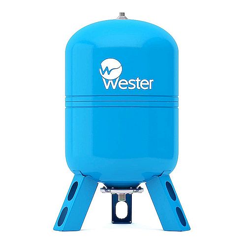 Гидроаккумуляторы Wester WAV25 1-2″ 8-1500 л Ру25 вертикальные, наружная резьба, корпус – углеродистая сталь
