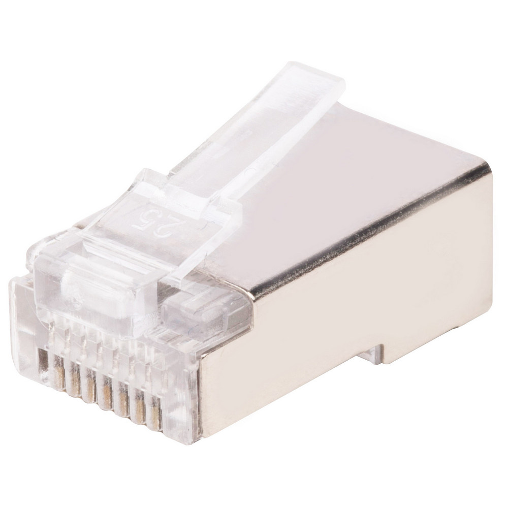 Коннектор WRLine WR-8P8C-5E-SH RJ45 под витую пару, категория 5e, экранированный, универсальный, 100шт