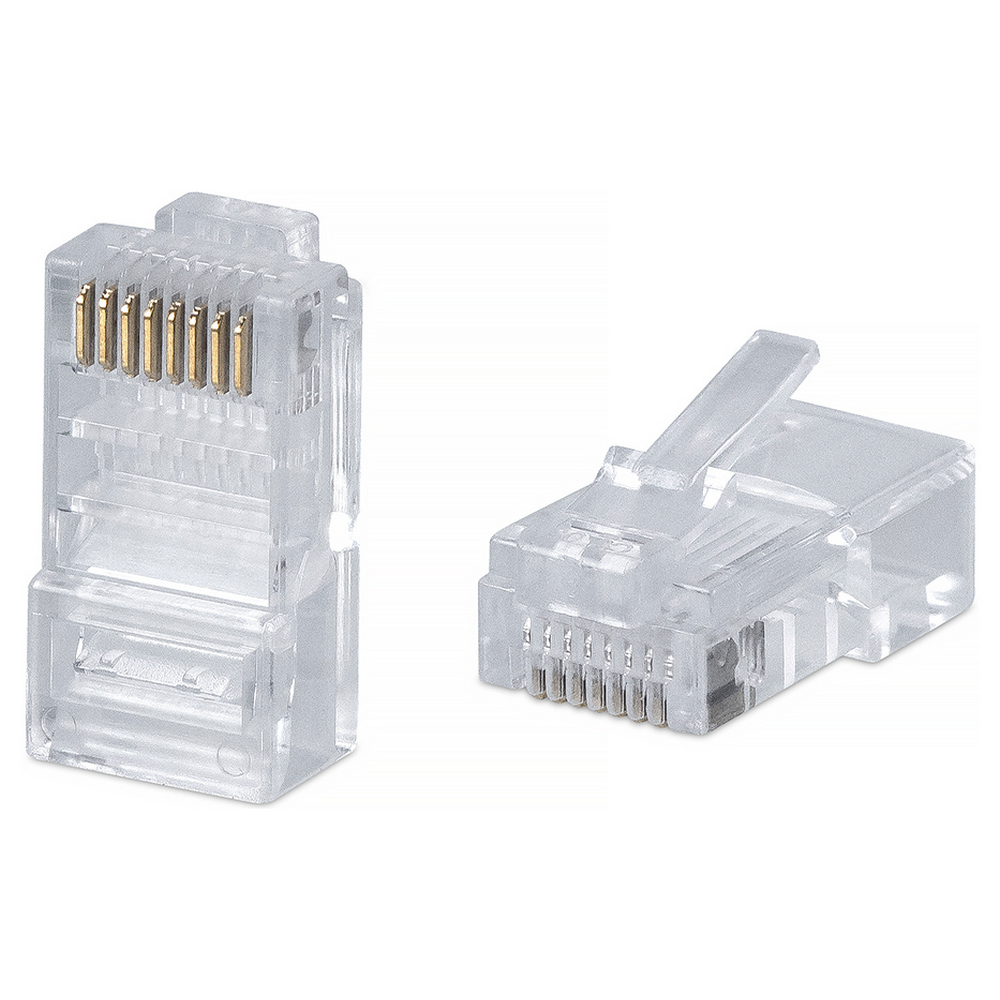 Коннектор WRLine WR-8P8C-C5E RJ45 под витую пару, категория 5e, неэкранированный, универсальный, 100шт