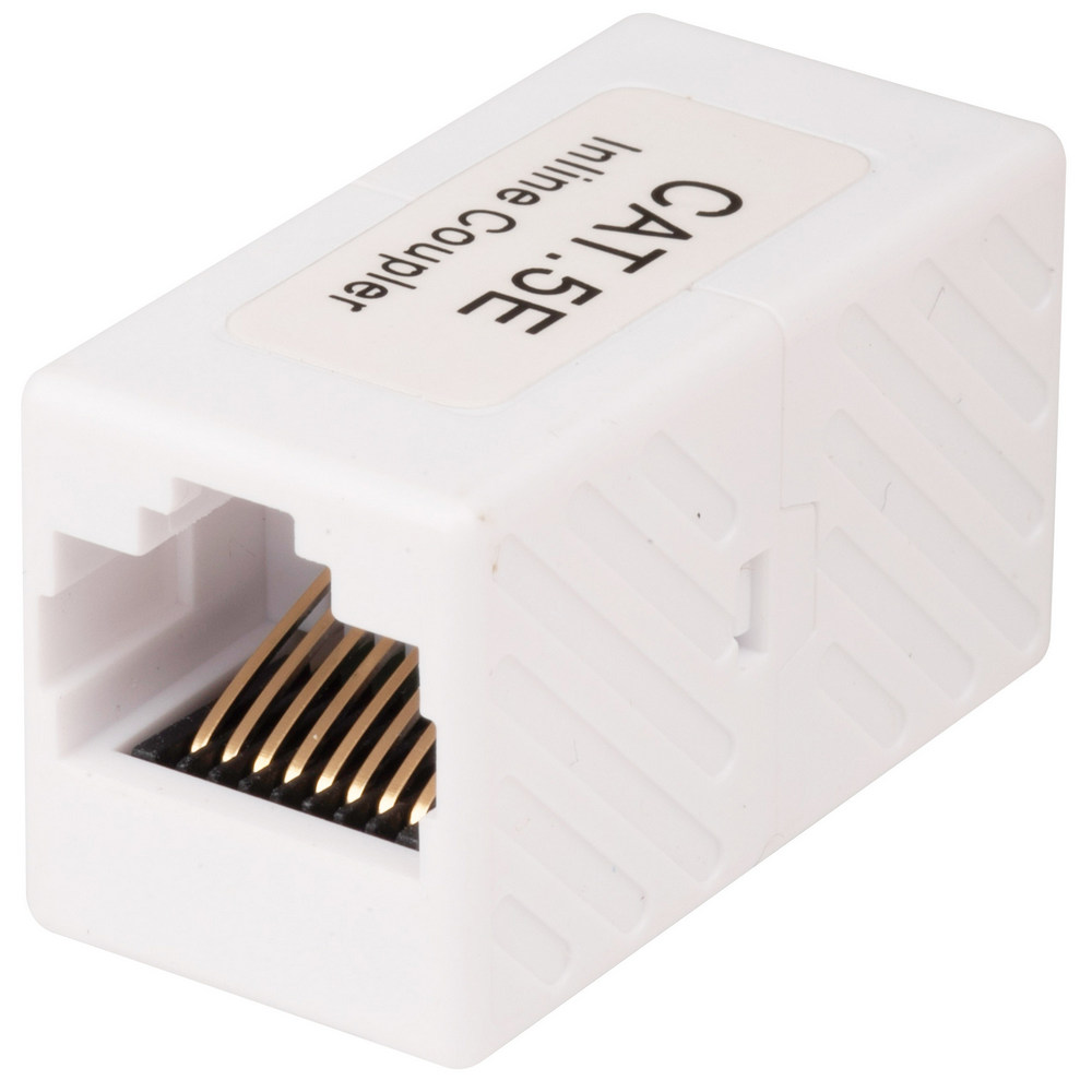 Адаптер проходной WRLine WR-CA-8p8c-C5E RJ45-RJ45 (8P8C), категория 5е, неэкранированный, цвет - белый