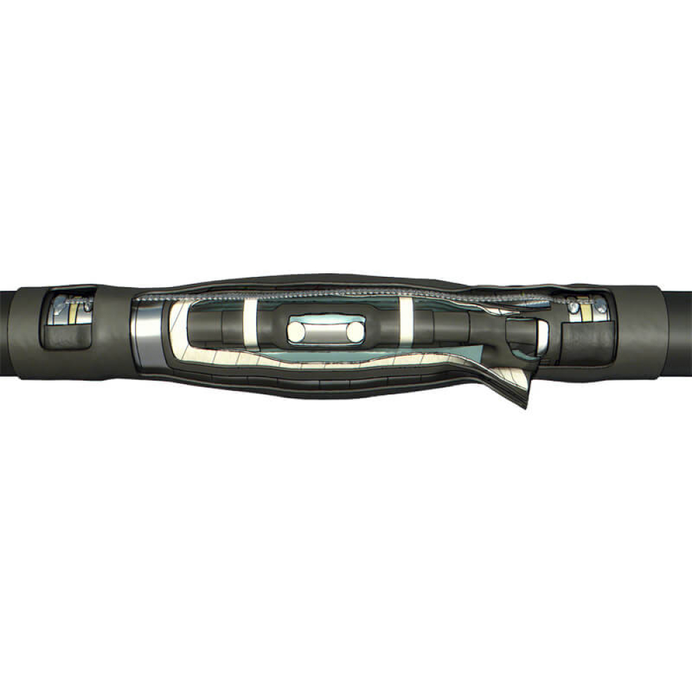 Муфта кабельная ЗЭТАРУС 3 СТП-10 соединительная, количество жил 3, сечение жил 25-50 мм2, напряжение 10кВ с соединителями для кабеля с бумажной маслопропитанной изоляцией установка с паяным комплектом заземления