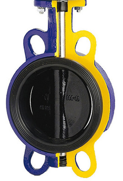 Затвор дисковый поворотный ZETKAMA 497B-150-CD6 Ду150 Ру16 межфланцевый чугунный EPDM с редуктором