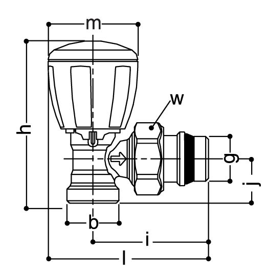 Клапан термостатический Giacomini R431TG 3/8