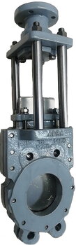 Задвижка шиберная ABRA KV-03 Ду50 Ру16 EPDM чугунная двусторонняя с выдвижным штоком и ISO фланцем под привод