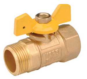 Кран шаровой Standard Hidraulica Бостон 36.095 1/2″ Ду15 Ру5 ГАЗ полнопроходной, двухходовой, латунь, уплотнение - PTFE, внутренняя резьба / наружная резьба, ручка-бабочка