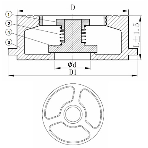 Клапан обратный осевой межфланцевый Benarmo Ду40 Ру40 из нержавеющей стали