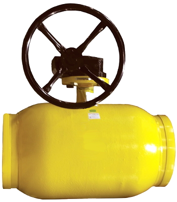 Кран шаровый Broen Ballomax газовый полнопроходный КШГ 71.112.125R Ду125 Ру16 под приварку, Траб=-40/+100 с ISO-фланцем и редуктором
