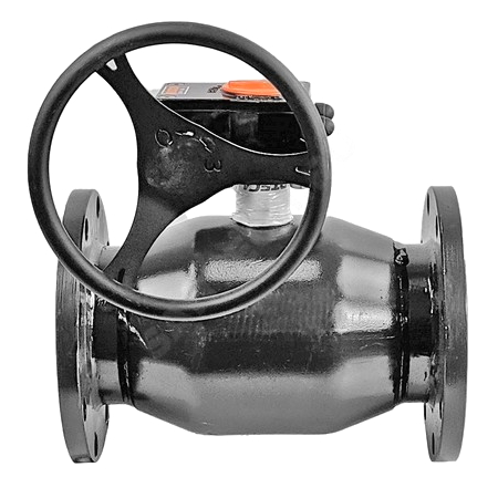 Кран шаровой Forteca КШС 183.2 11с67п 12″ Ду300 Ру16 стандартнопроходной, двухходовой, углеродистая сталь 20, уплотнение - фторопласт, фланцевый, с редуктором