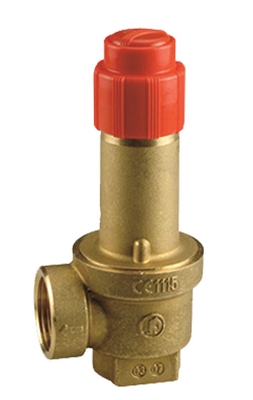 Клапан предохранительный мембранный Giacomini R140 1 1/4″ Ду32 Ру10 латунный, угловой, внутренняя резьба, давление срабатывания 3 бар (R140Y063)
