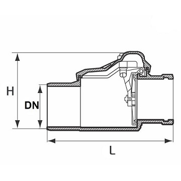Клапан обратный канализационный Хемкор НПВХ Дн200 безнапорный для наружного монтажа