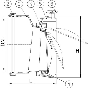 Клапаны обратные канализационные HL 710 серии 0 Дн110-200 безнапорные с заслонкой из нержавеющей стали для монтажа в переливных колодцах