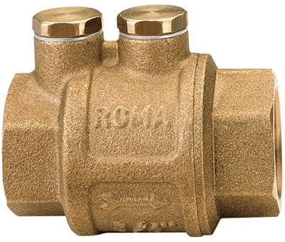 Клапан обратный Itap ROMA 104 1″ Ду25 Ру25 муфтовый, пружинный, корпус - латунь, диск - нержавеющая сталь, уплотнение - Viton