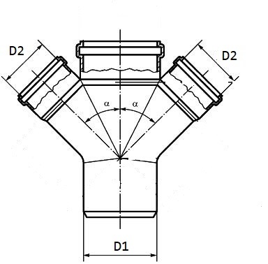 Крестовины одноплоскостные СЧЗ Ду50-110 90° чугунные для внутренней канализации