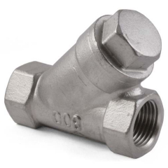 Клапан обратный Smart OVG24 1/4″ Ду8 Ру40 Y-образный, муфтовый, пружинный, корпус - нержавеющая сталь, диск - нержавеющая сталь, уплотнение - PTFE