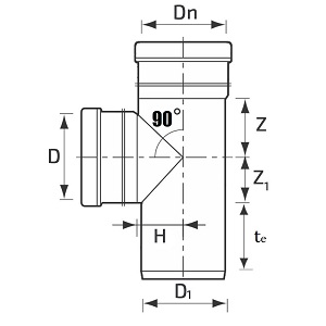 Тройник полипропиленовый 110х110х90° Водполимер для внутренней канализации