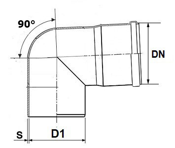 Отвод наружный канализационный 110х90° Саратовпластика Дн110