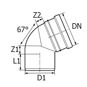 Отводы полипропиленовые 67° Политэк Дн32-110 для внутренней канализации