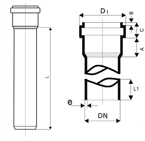 Трубы канализационные Дн50 (1.8 мм) Политэк из полипропилена для внутреннего монтажа