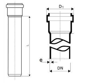 Труба внутренняя канализационная Дн50 (1.8 мм) длиной 0,15 метра Саратовпластика из полипропилена