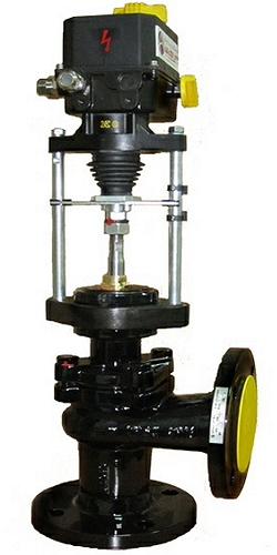 Клапан запорно-регулирующий угловой КЗРУ 26ч945п Ду15-300 Ру16 с приводом ST