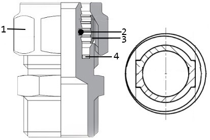 Соединитель обжимной латунный STI Ду26х1″ Ру25, внутренняя резьба