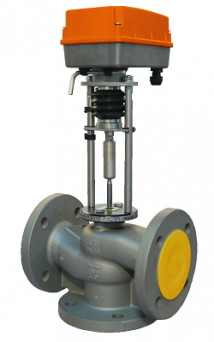 Клапан регулирующий трехходовой TRV-3 Ду15-150 Ру16 с электроприводом TW-XD24, датчик 4-20 мА (2-10 V)