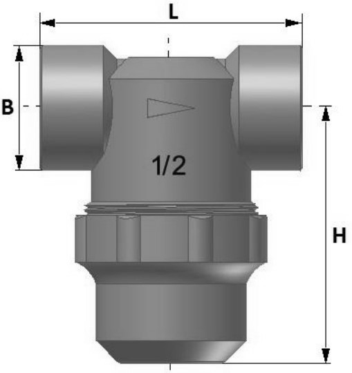 Фильтр механической очистки EUROS EU.ST4022 Ду15 Ру16 Т-образный, латунный без покрытия, внутренняя/внутренняя резьба