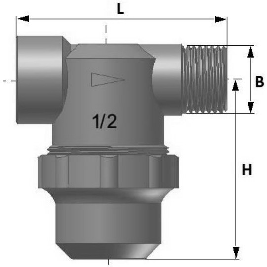 Фильтр механической очистки EUROS EU.ST4023 Ду15 Ру16 Т-образный, латунный без покрытия, внутренняя/наружная резьба