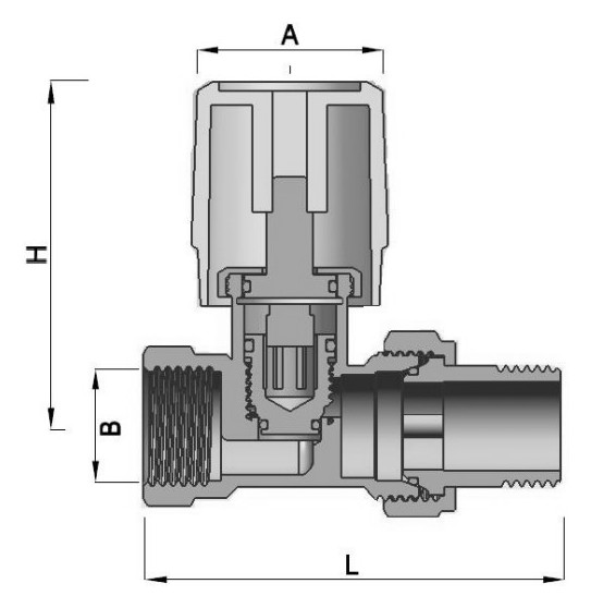 Вентиль ручной регулировки EUROS EU.ST6123 1/2″ Ду15 Ру10 прямой, латунный без покрытия, внутренняя/наружная резьба