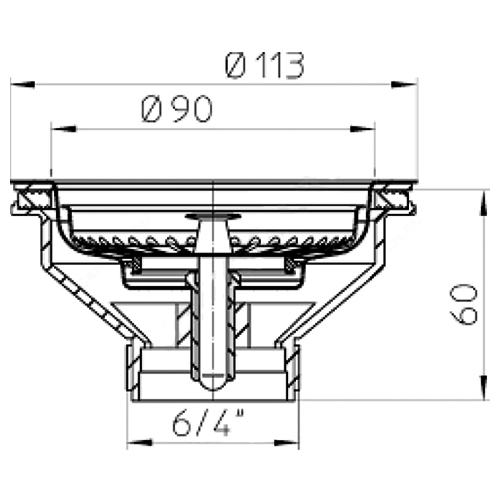 Выпуск для кухонной мойки HL 3 1/2″ с нержавеющей решеткой диаметром 113 мм