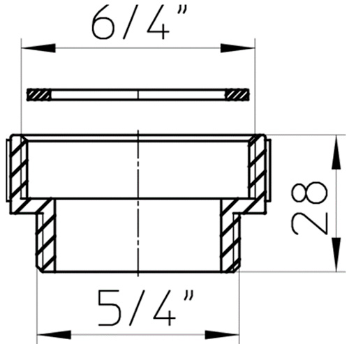 Кольцо HL HL12.3 6/4″x5/4″ материал - полипропилен, присоединение - внутренняя/наружная резьба