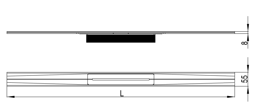 Решетки душевых лотков HL InFloor L900-1200 мм нержавеющая сталь, матовая, с профилированным уклоном
