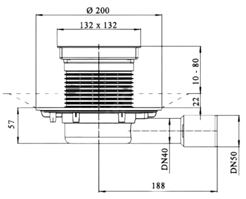 Элемент надставной для трапа HL HL3020 D=110 мм с рамкой-вкладышем под плитку 104х104 мм