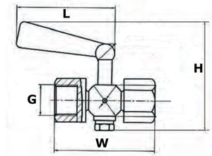 Кран для манометра ABRA VFM20 Ду15 Ру20 трехходовой, внутренняя/внутренняя резьба, присоединение G1/2