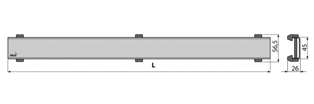 Решетка для лотка душевого Alca Plast DESIGN-ANTIC 550 мм латунь, цвет бронза-антик