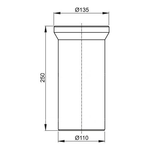 Труба фановая Alca Plast Ду110 длина - 250 мм, для унитаза, материал - полипропилен, для пластиковых труб