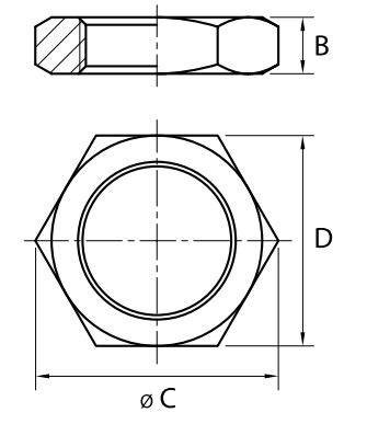 Контргайка ALTSTREAM 1″ Ду25 Ру40, корпус – никелированная латунь, внутренняя резьба