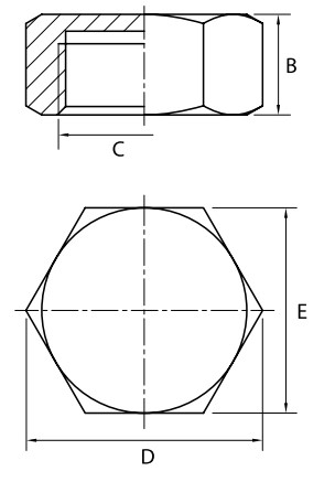Пробка ALTSTREAM 1 1/2″ Ду40 Ру25, корпус - никелированная латунь, внутренняя резьба