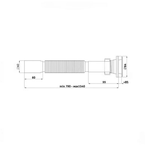 Сифон для умывальника/мойки АНИ Пласт G214 1 1/4″x40 гофрированный, удлиненный выпуск с нержавеющей решеткой диаметром 65 мм