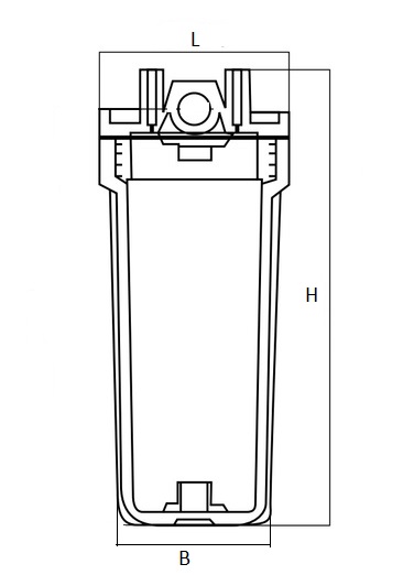 Магистральный фильтр для воды Аквабрайт АБФ-НЕРЖ-34 Slim Line 10″, резьба 3/4″ (кронштейн, ключ)