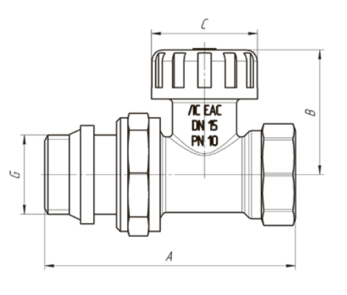 Клапан настроечный AQUALINK 3/4″ Ду20 Ру10 прямой, корпус - латунь никелированная CW617N, присоединение - внутренняя / наружная резьба, уплотнение - ЕРDМ