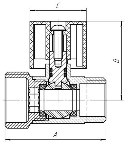 Краны шаровые AQUALINK Мини Дн15x20 Ру10 Cr неполнопроходные муфтовые, латунные, наружная/наружная резьба, управление ручка-флажок