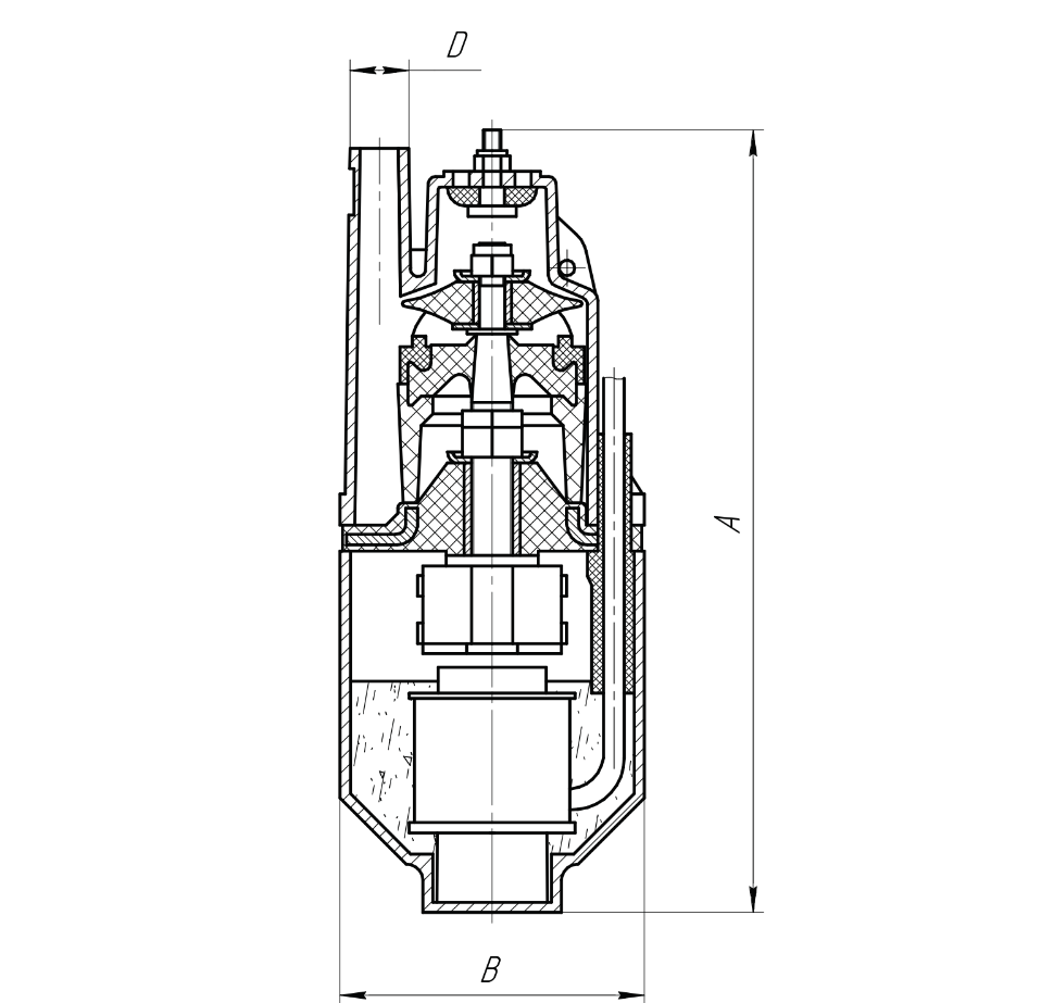 Насос вибрационный AQUALINK VP U-65/18-16 280 Вт напор 65 м, расход 18 л/мин, 230В верхний водозабор