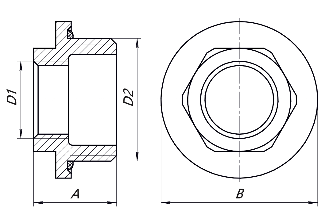 Переходник для радиатора AQUALINK 1″х1/2″ левый с силиконовой прокладкой