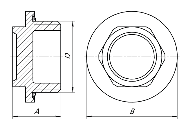 Заглушка AQUALINK для радиатора правая 1″ Дн25 наружная резьба с силиконовой прокладкой