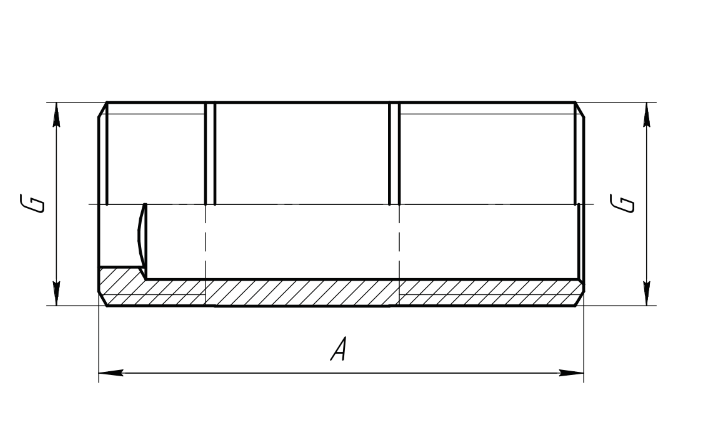 Сгоны латунные AQUALINK неразъемные Ду15 Ру35 L50-200 мм наружная/наружная резьба