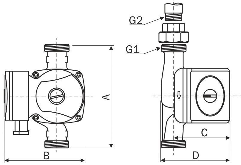 Насос циркуляционный для ГВС Aquario PRIME-B1-258-180HW(S) Ру10 поверхностный, с мокрым ротором, присоединительный размер – 25 мм, производительность 4620 л/час, мощность 70 Вт, напор 8 м вод. ст., 230В, IP44, корпус – нержавеющая сталь (5180)