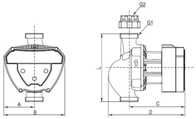 Насос циркуляционный Aquario PRIME-M1-4-5-32 Ру10 поверхностный, энергоэффективный, с мокрым ротором, присоединительный размер – 32 мм, производительность 3960 л/час, мощность 130 Вт, напор 5 м вод. ст., 230В, IP42, корпус – чугун (5532)