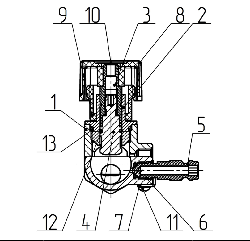 Клапан-партнер балансировочный Aquasfera Ду25 Ру16 ручной, муфтовый Kvs=4.0 с измерительными ниппелями, корпус – латунь