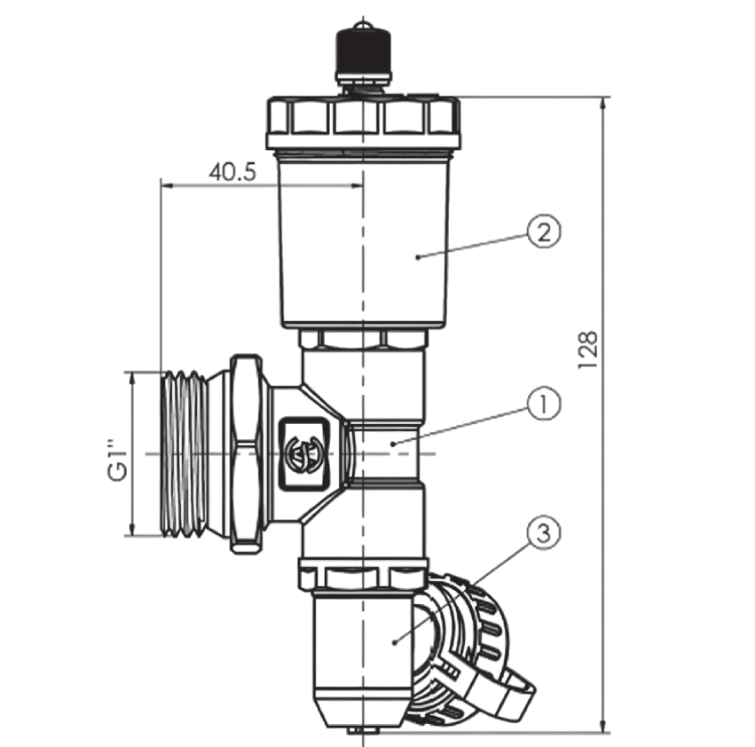 Элемент концевой Aquasfera Ду25 Ру10 наружная резьба, для коллектора, воздухоотводчик, соединитель, клапан сливной , материал - латунь